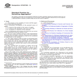 ASTM D75/D75M−14 Standard Practice for Sampling Aggregates 