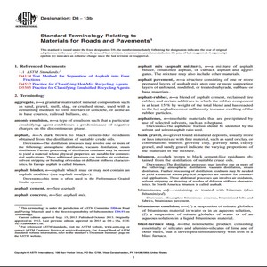 ASTM D8 − 13b Standard Terminology Relating to Materials for Roads and Pavements