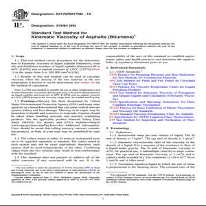 D2170/D2170M−10 Standard Test Method for Kinematic Viscosity of Asphalts Bitumens